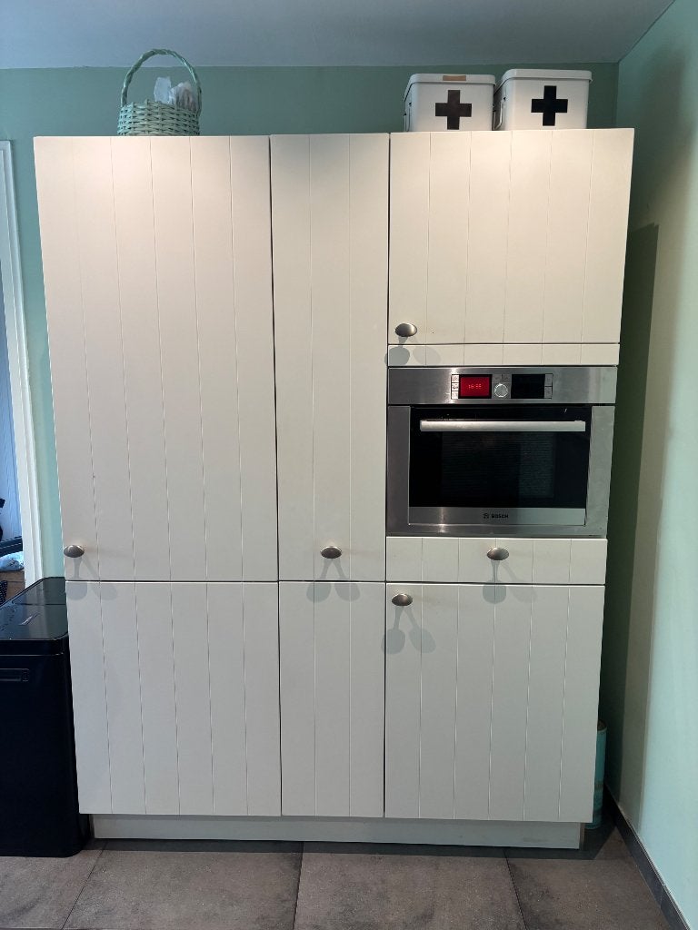 Complete keuken met wand met apparatuur en borreti, Ophalen, Gebruikt, Wit, Overige typen