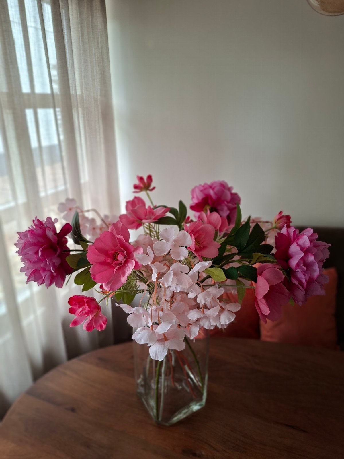 Boeket kunstbloemen nieuw!!, Ophalen, Nieuw, Kunstbloem, Roze