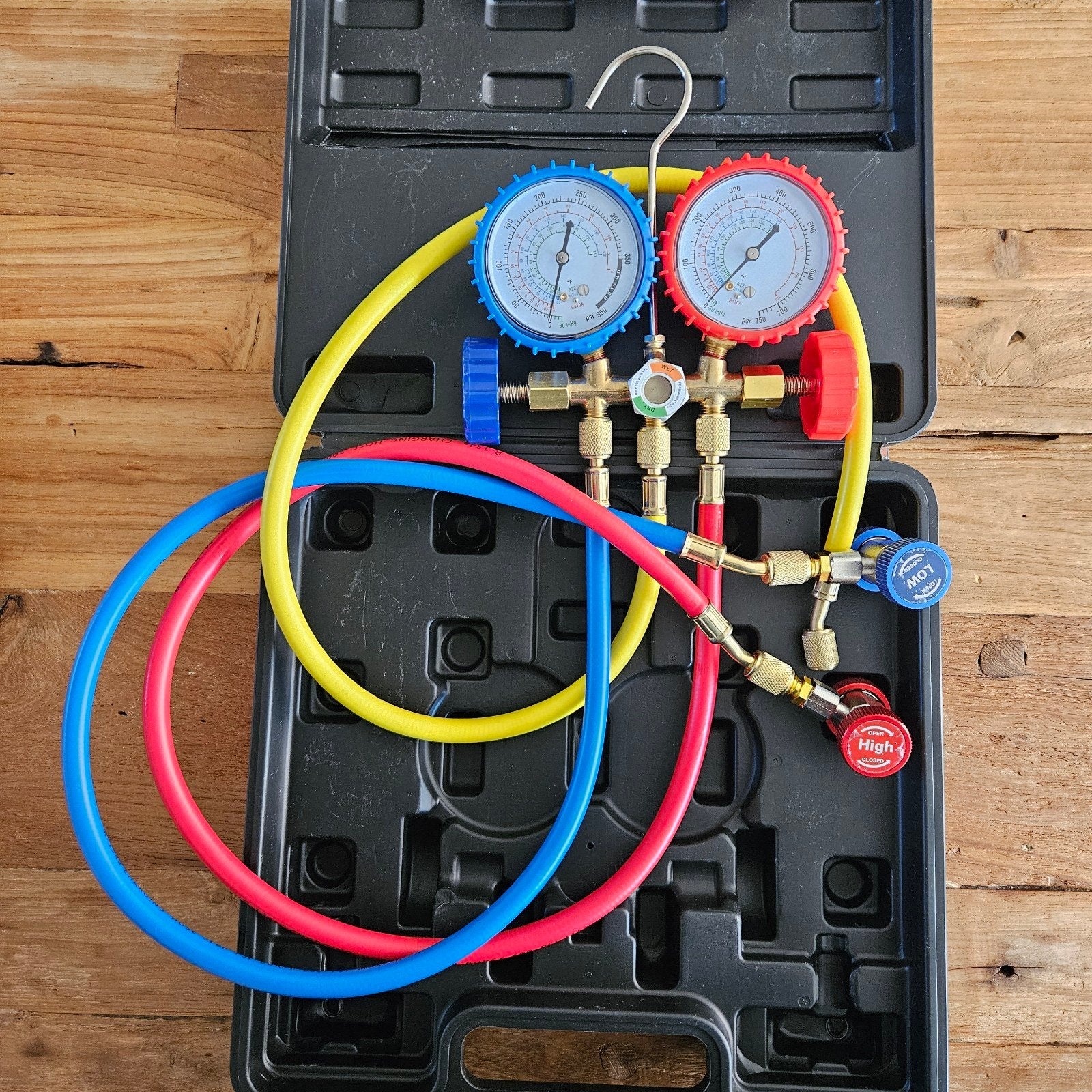 Manifoldmeter set voor auto airco R134a R22 R410a R404a, Ophalen of Verzenden, Zo goed als nieuw