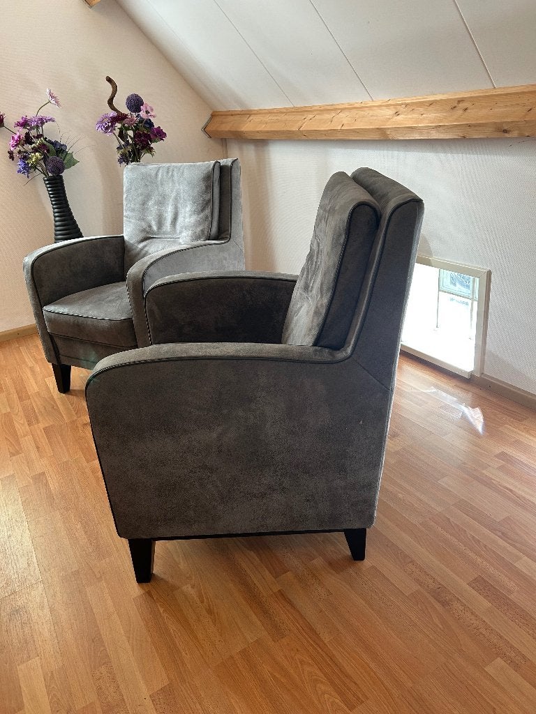 Twee luxe fauteuils, Huis en Inrichting, Ophalen, Zo goed als nieuw, 50 tot 75 cm, Leer