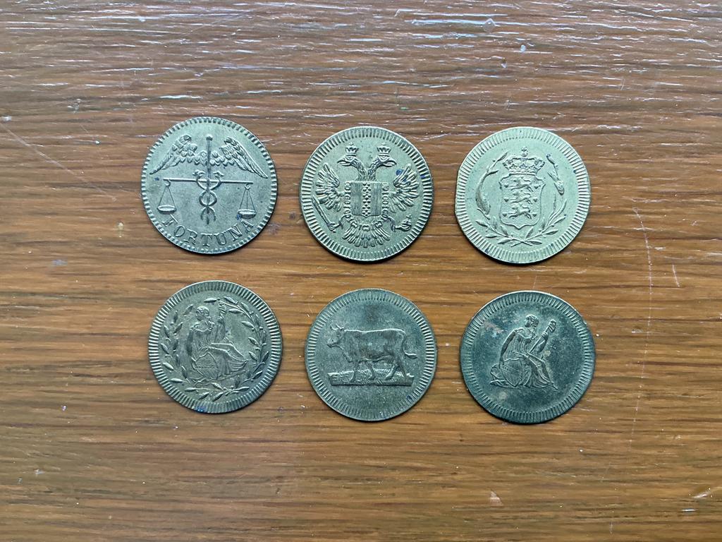 Penningen spilemarken 19e eeuw, Postzegels en Munten, Ophalen of Verzenden, Overige landen