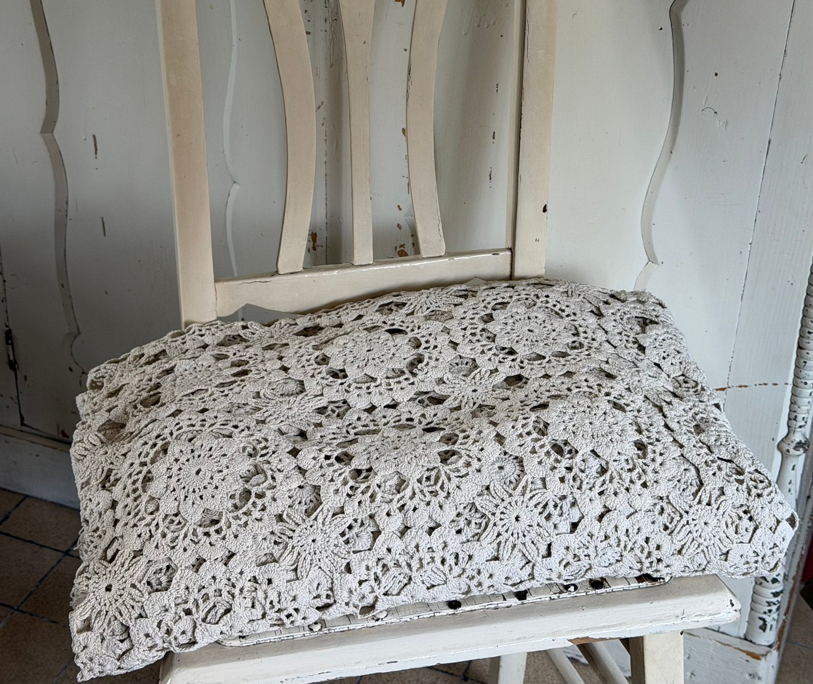 Brocante oude sprei 215 x 180 cm, Ophalen of Verzenden