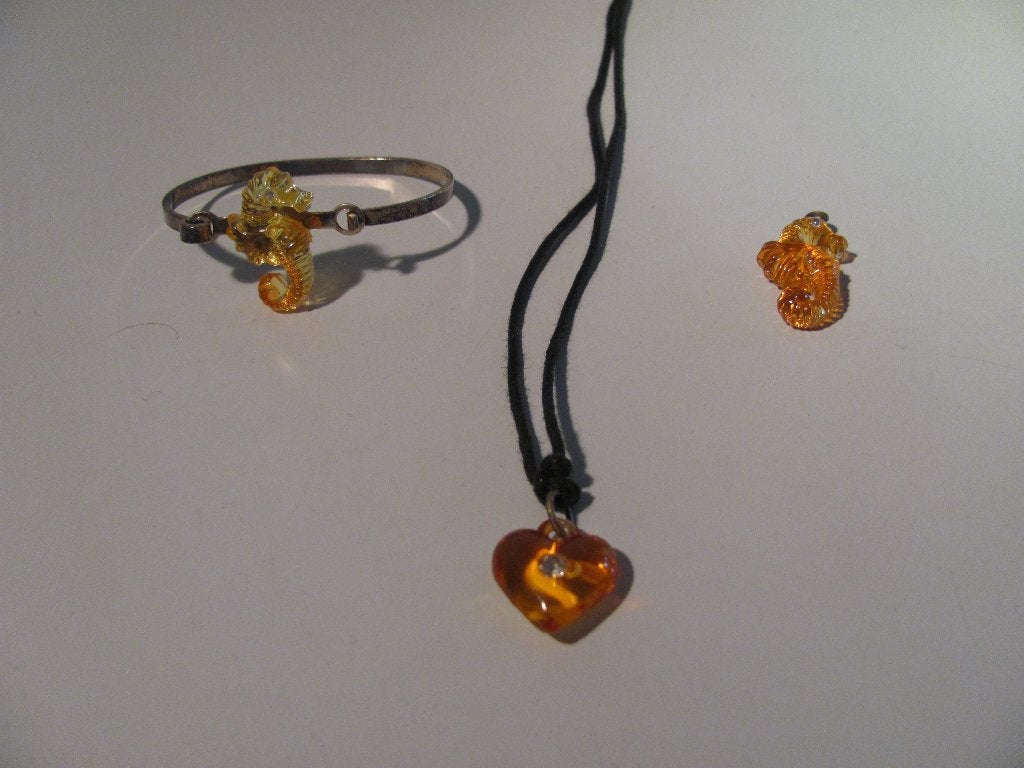 Hart Ketting + Zeepaardjes Armband / Kinder Sieraad, Sieraden, Tassen en Uiterlijk, Kettingen, Ophalen of Verzenden, Gebruikt