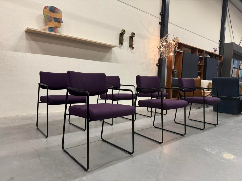 6 Harvink Duck Eetkamerstoel Paars stof Design stoel, Overige kleuren, Harvink, Nieuw, Ophalen of Verzenden