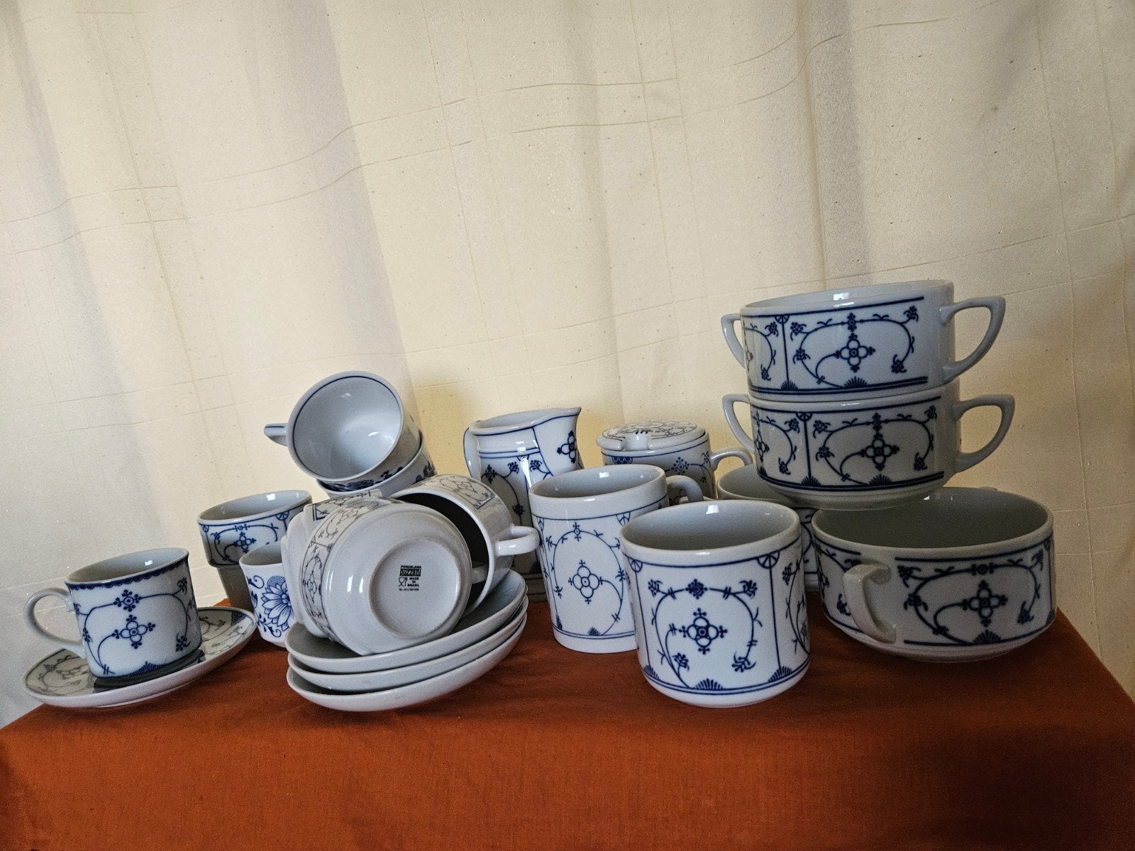 Vintage Winterling Blau Saks Servies - 30 Stuks geen krasjes, Ophalen