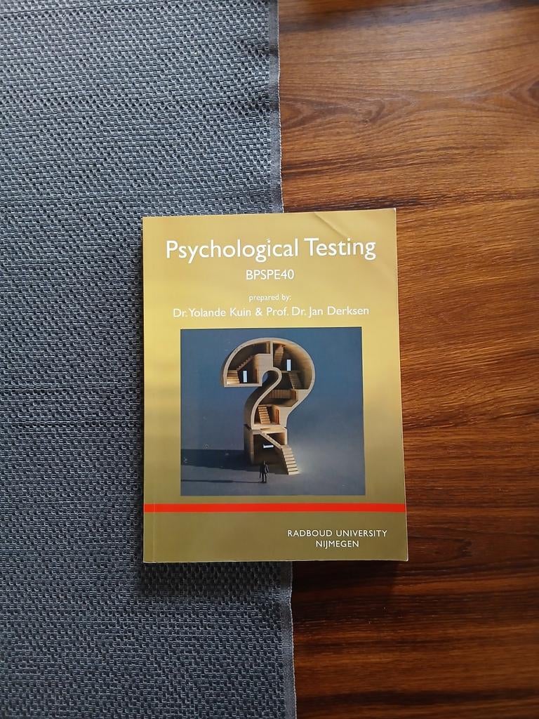 Kuin/ Derksen- Psychological testing, BPSPE40, Ophalen of Verzenden, Beta, WO
