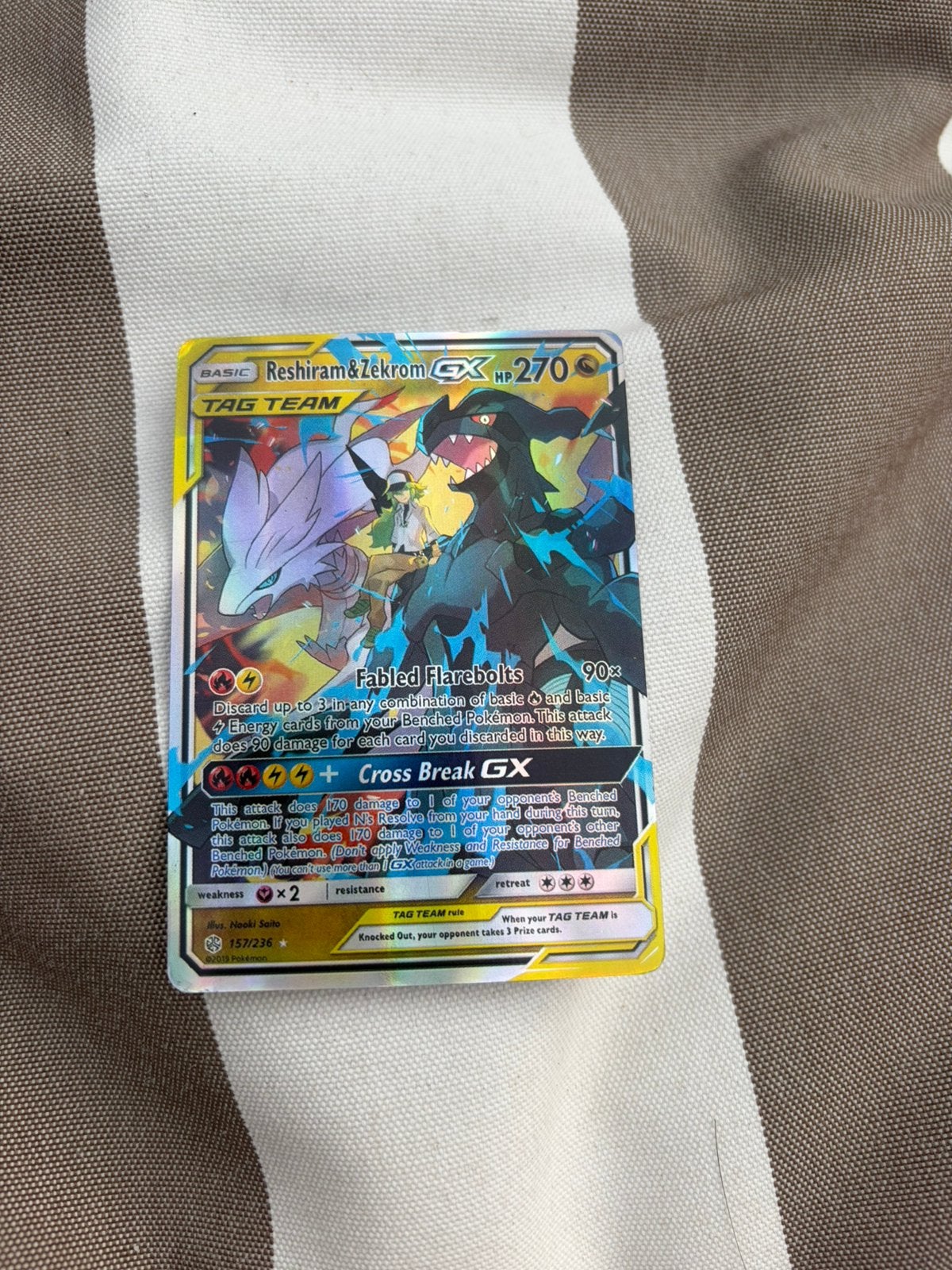 Pokemon kaart Reshiram & Zekrom, Ophalen of Verzenden, Zo goed als nieuw