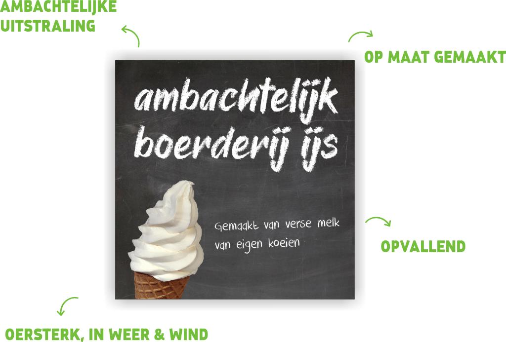 trespAgri reclamebord ' boerderij ijs', Verzenden, Nieuw, Reclamebord