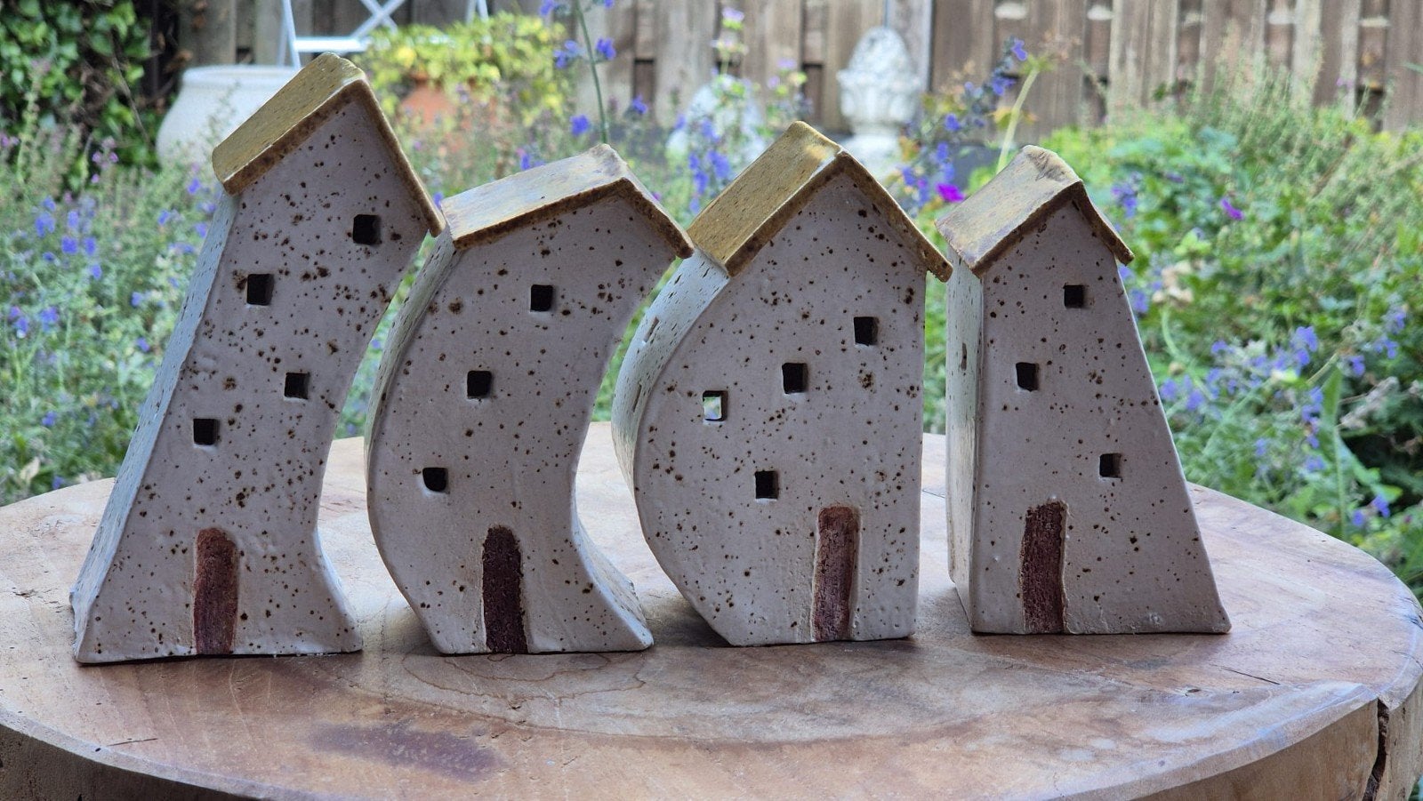Serie huisjes handgemaakt keramiek, Ophalen of Verzenden, Nieuw, Wit, Steen/keramiek