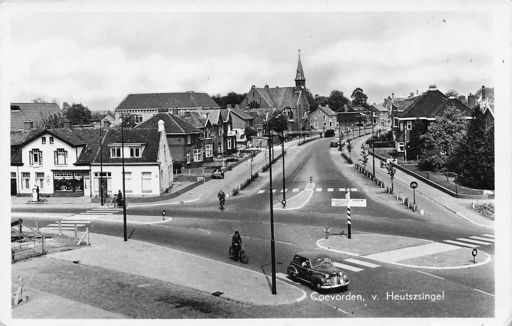JO488 Coevorden v Heusztsingel 1953, Verzamelen, Ansichtkaarten | Nederland, Gelopen, Drenthe, 1940 tot 1960, Verzenden