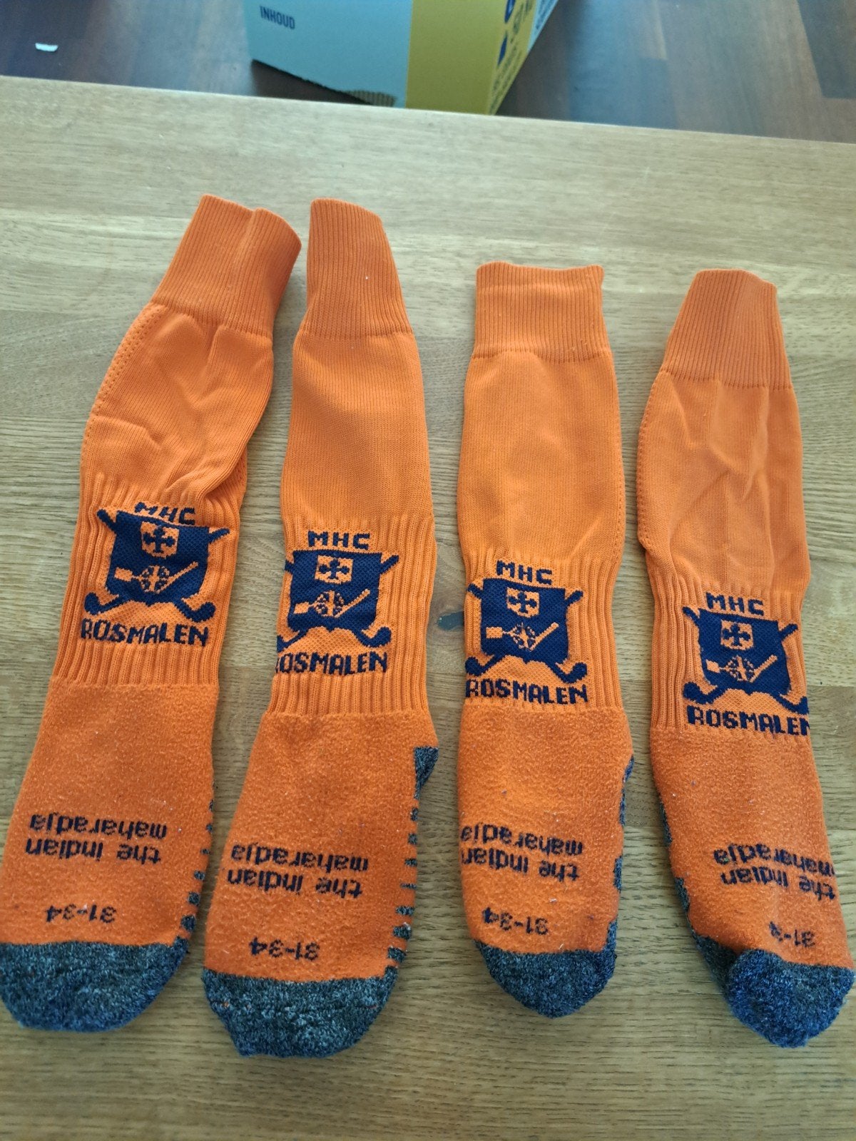 MHC Rosmalen Hockeysokken - Oranje (Maat 31-34), Ophalen of Verzenden, Gebruikt, Kleding