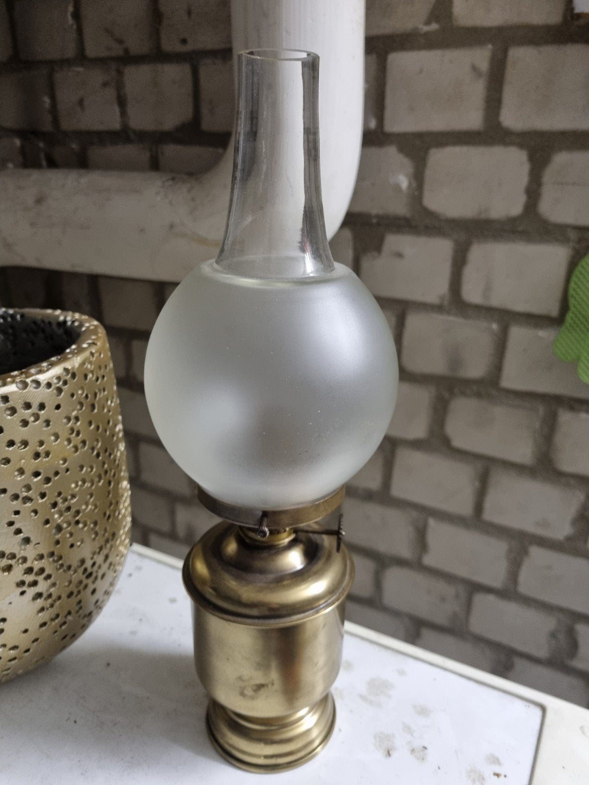 Messing Olielamp - DHR Holland ), Antiek en Kunst, Ophalen of Verzenden