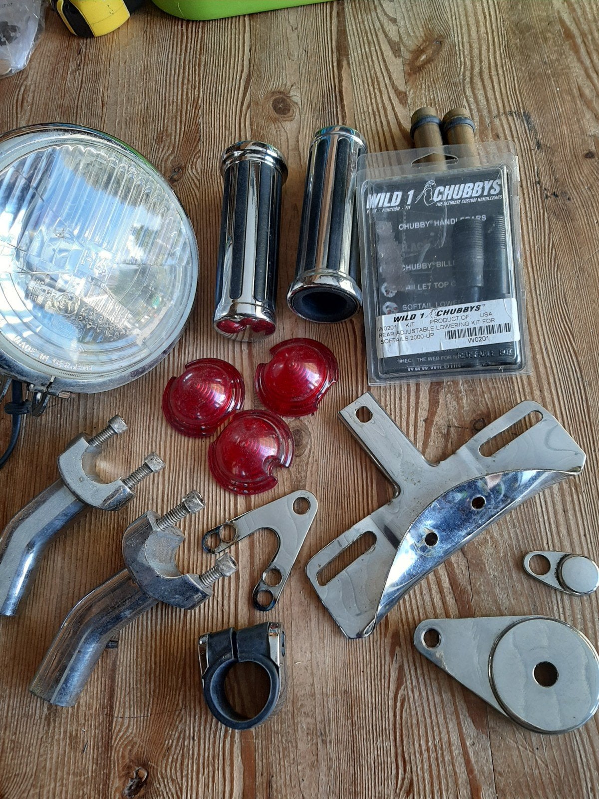 Motorfiets onderdelen: koplamp, handvatten, beugels, Ophalen of Verzenden, Gebruikt