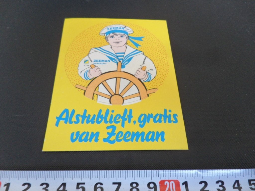 sticker zeeman textiel supers strip matroos stuurwiel, Verzamelen, Ophalen, Zo goed als nieuw