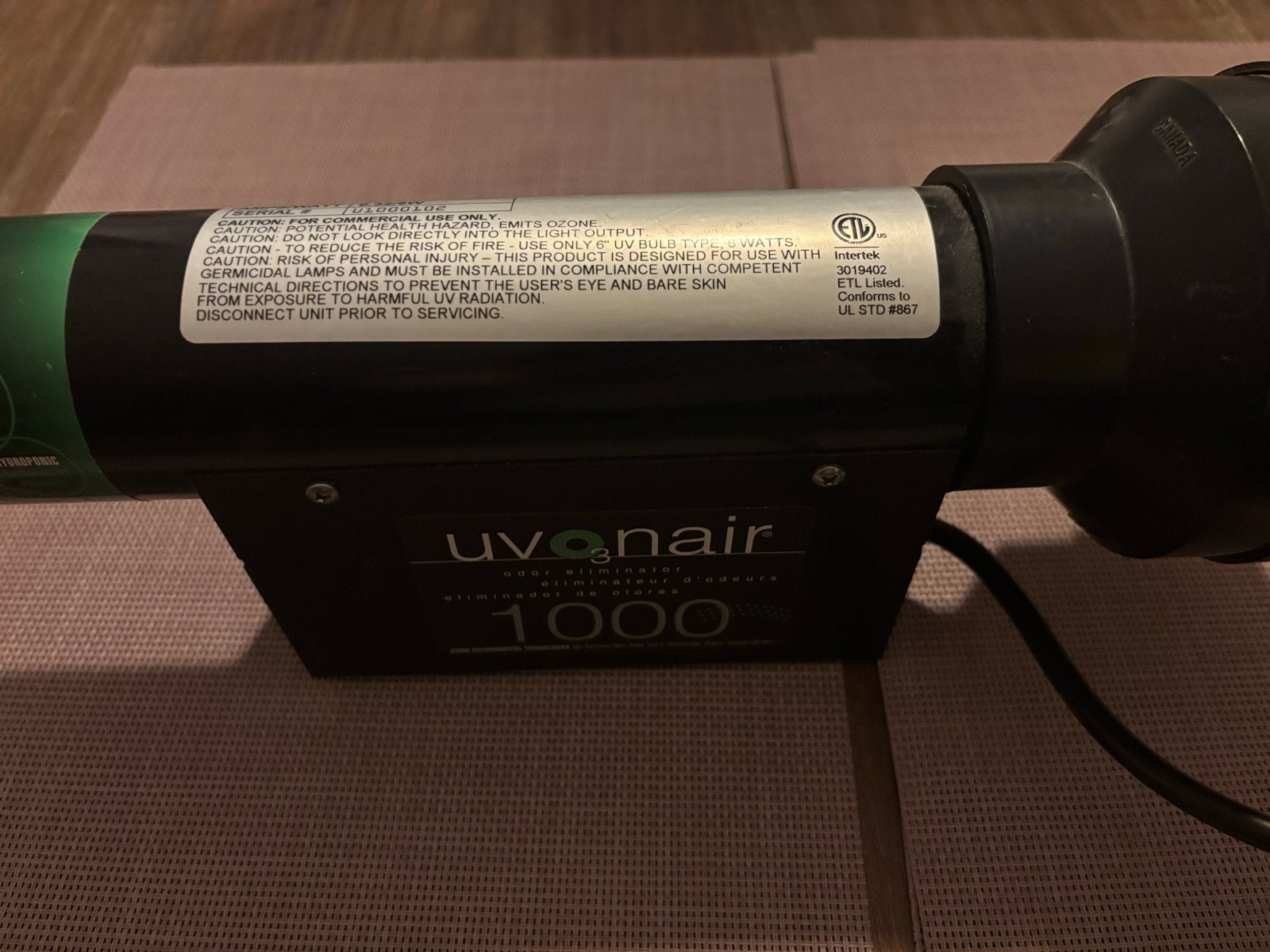 Uvonair 1000 UV Luchtzuiveraar - Zo goed als nieuw, Witgoed en Apparatuur, Ophalen of Verzenden, Zo goed als nieuw, Luchtreiniger