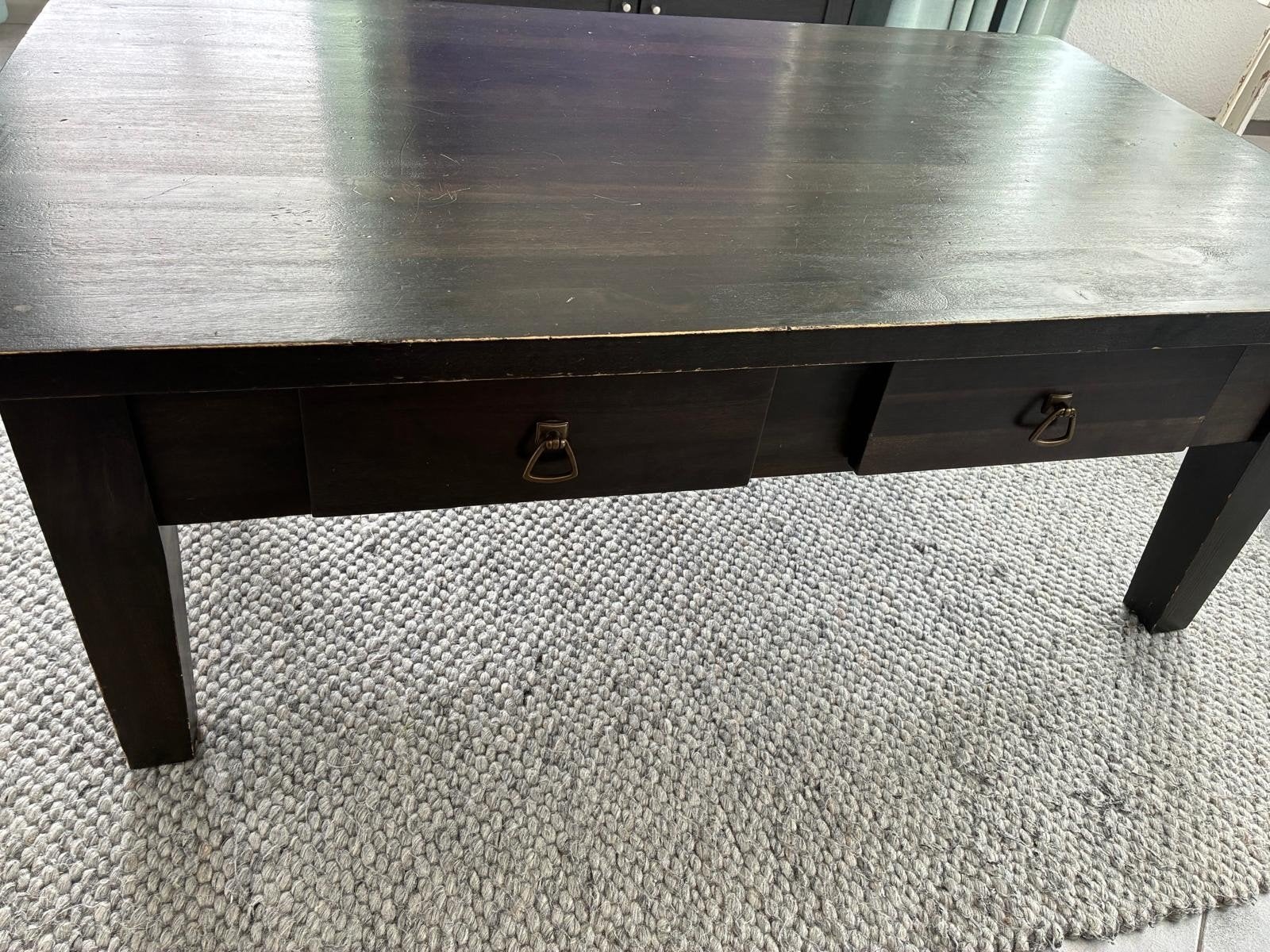 salontafel bruin koloniaal 1.20 bij 0.70 mtr, Ophalen, Gebruikt, 100 tot 150 cm, Koloniaal