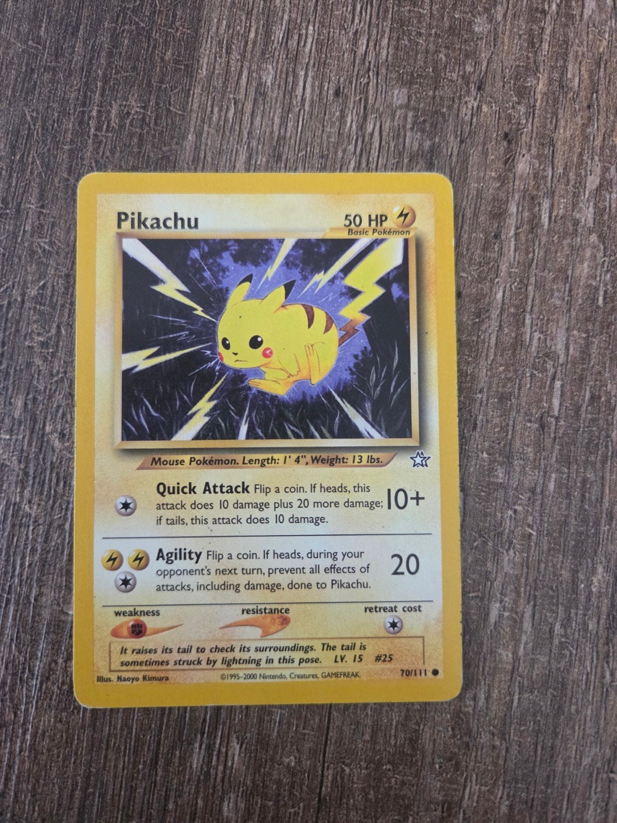 Pikachu Pokémon Kaart 70/111 Neo Genesis (2000), Ophalen of Verzenden, Gebruikt, Losse kaart