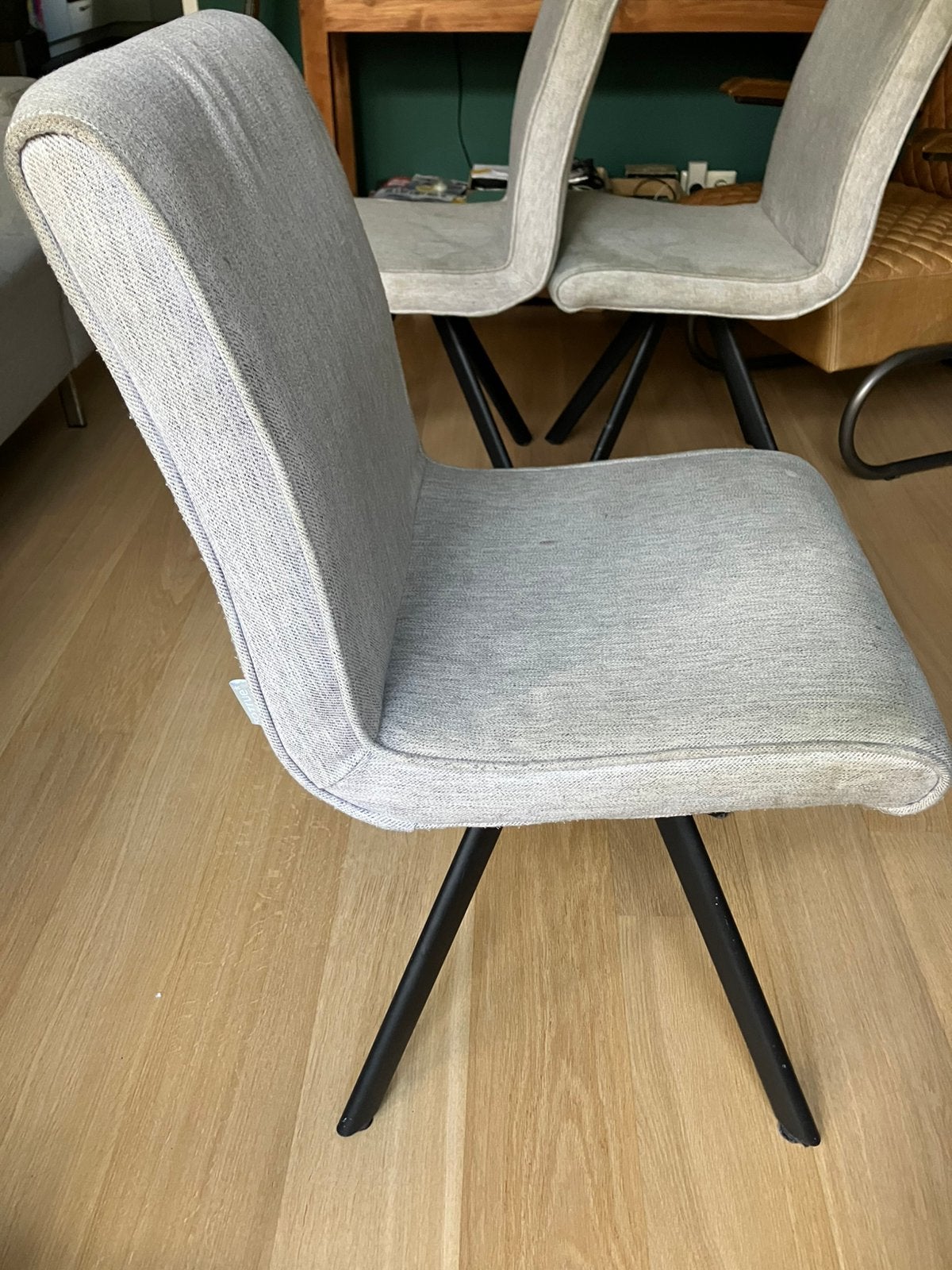 Set van 3 eetkamerstoelen Troubadour, Ophalen, Gebruikt, Grijs, Drie