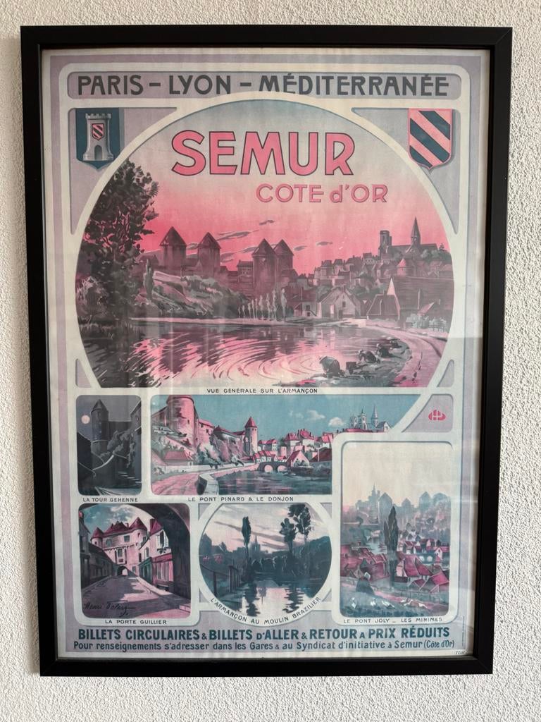Vintage Reclame Posters - Set van 3 Ingelijst, Ophalen, Met lijst, A1 t/m A3, Reclame