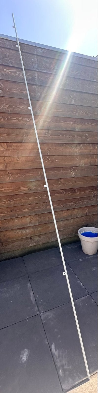 Witte gordijnroede 3.73 meter, op maat te zagen, Ophalen, Wit, Metaal, Nieuw