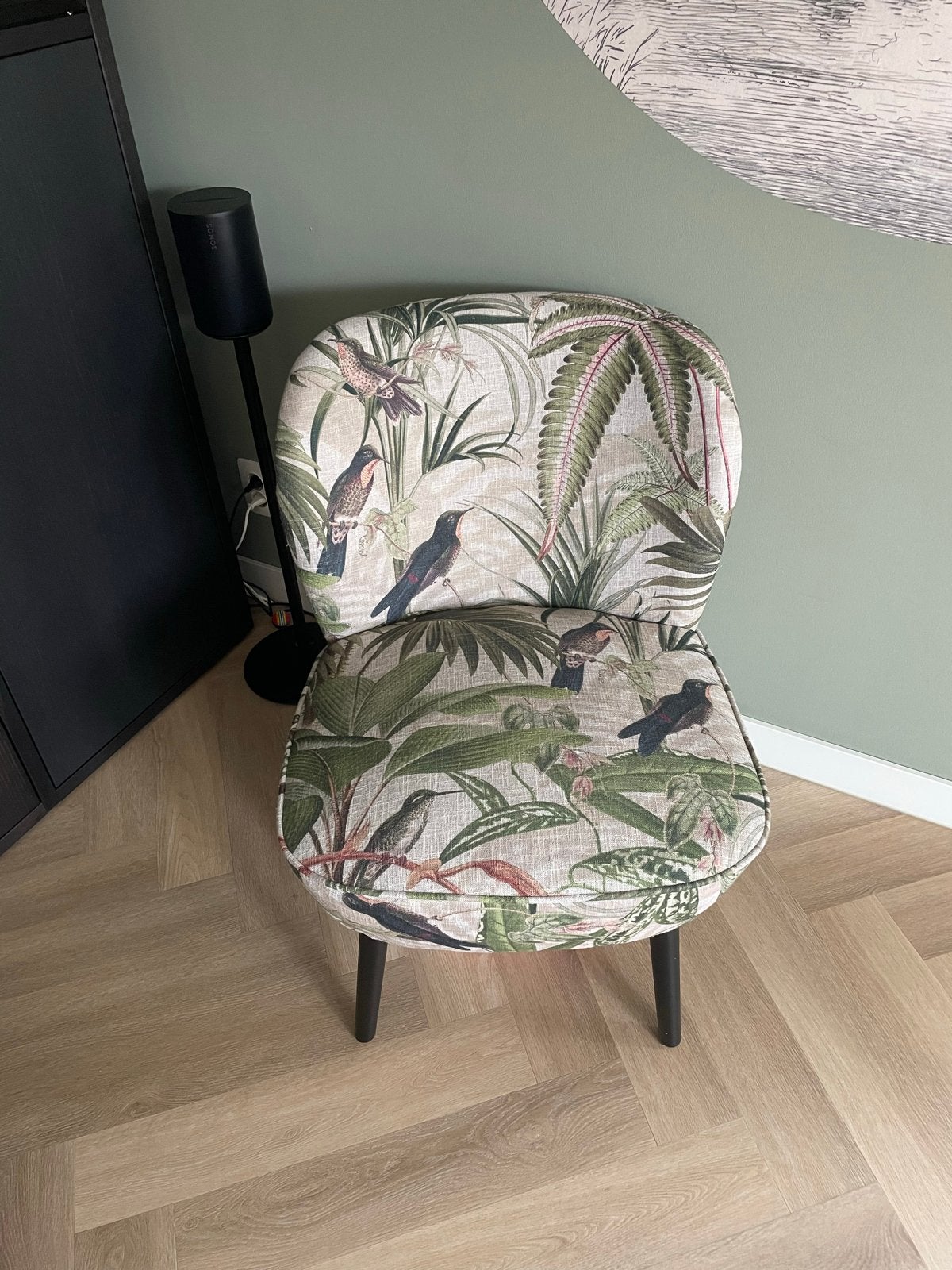 Fauteuil met tropische print, Huis en Inrichting, Ophalen, Gebruikt, Overige kleuren, Eén