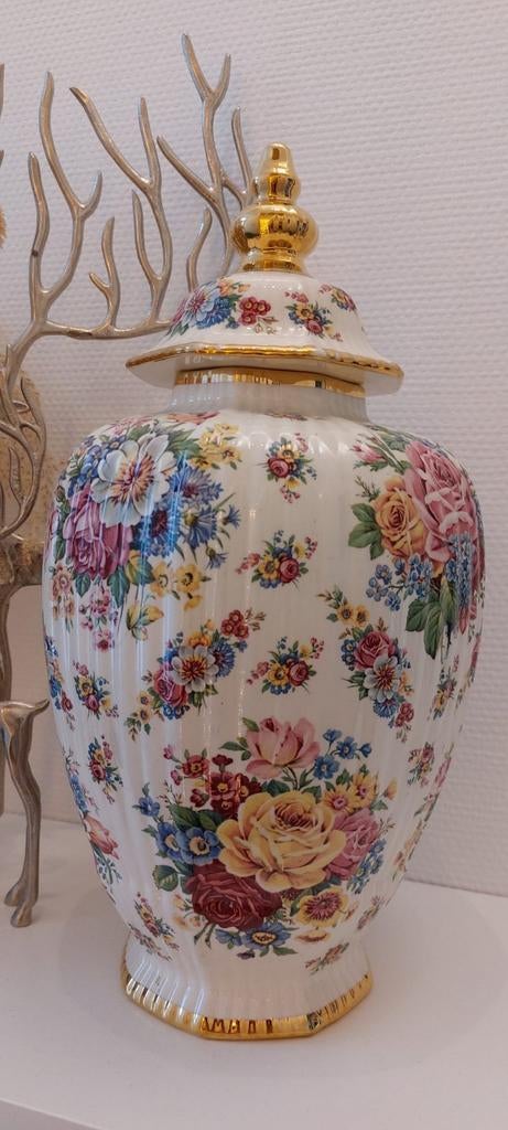 Keralux Boch Fleurs de Saxe Vaas 44cm, Ophalen of Verzenden
