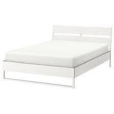 Ikea tweepersoons bed inclusief lattenbodem, Ophalen, Gebruikt, Wit, Tweepersoons