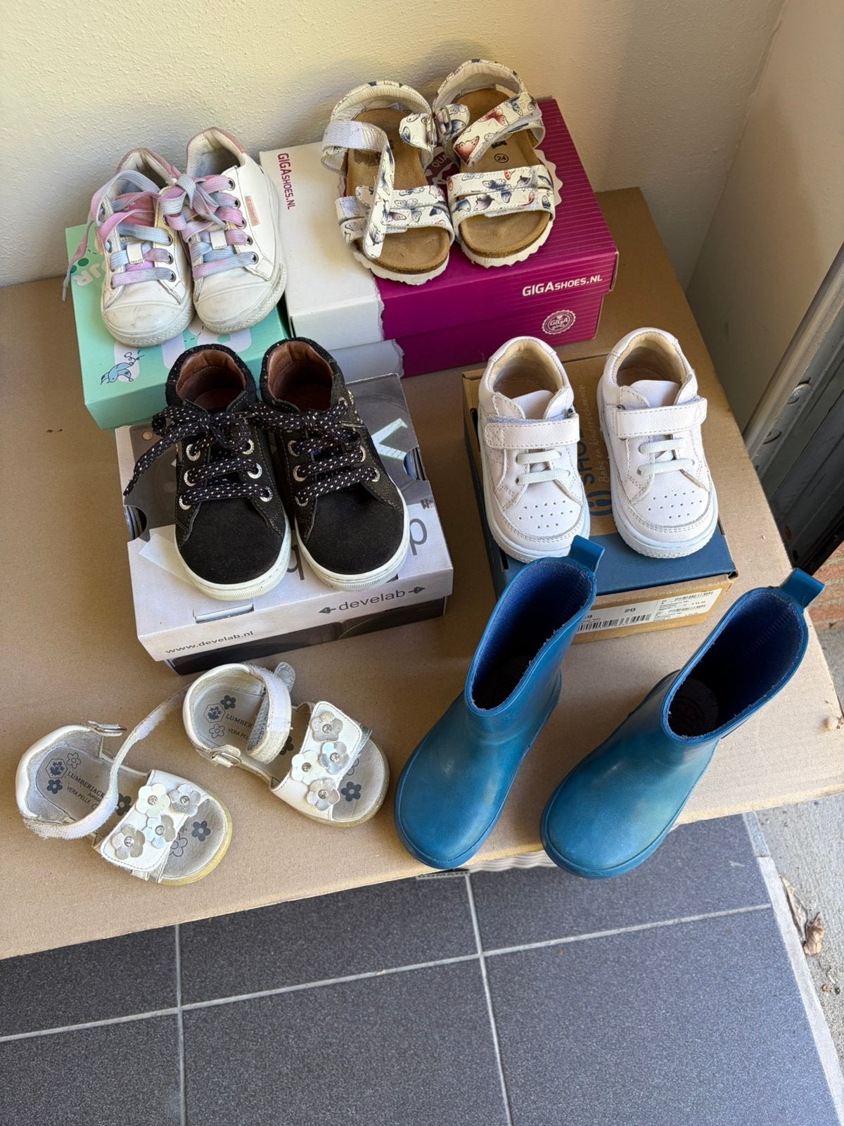 6 paar kinderschoenen maat 20–24 – Shoesme, Bunnies, Develab, Ophalen, Gebruikt, Meisje, Schoenen