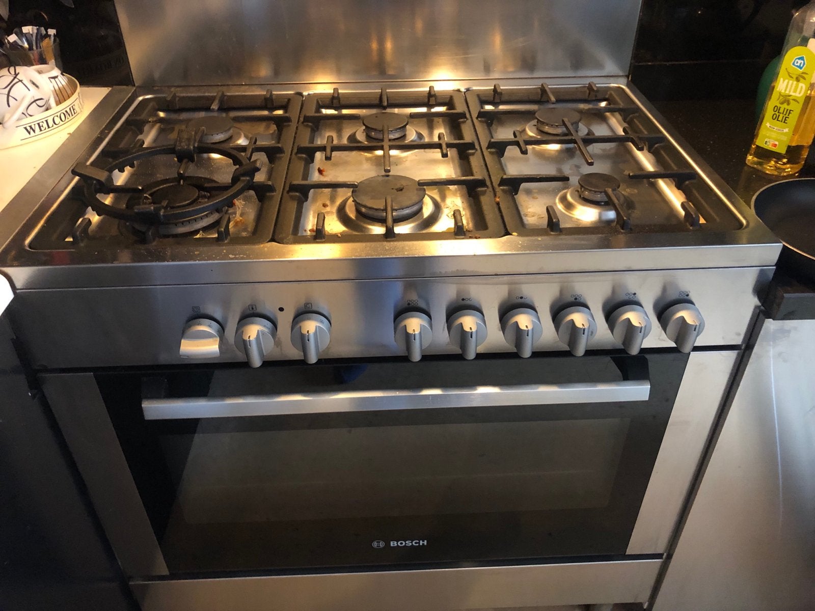 Bosch 6-pits gasfornuis met oven, Gebruikt, 60 cm of meer, Ophalen of Verzenden, Gas