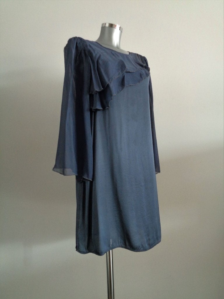 Carla Venturi Italy jurk, zijde en viscose, medium, Nieuw, Kleding | Dames, Maat 38/40 (M), Blauw, Nieuw, Ophalen of Verzenden