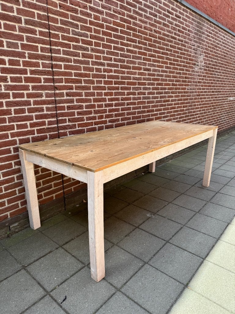 Houten eettafel van grenen, Huis en Inrichting, Ophalen, Gebruikt, 50 tot 100 cm, Landelijk