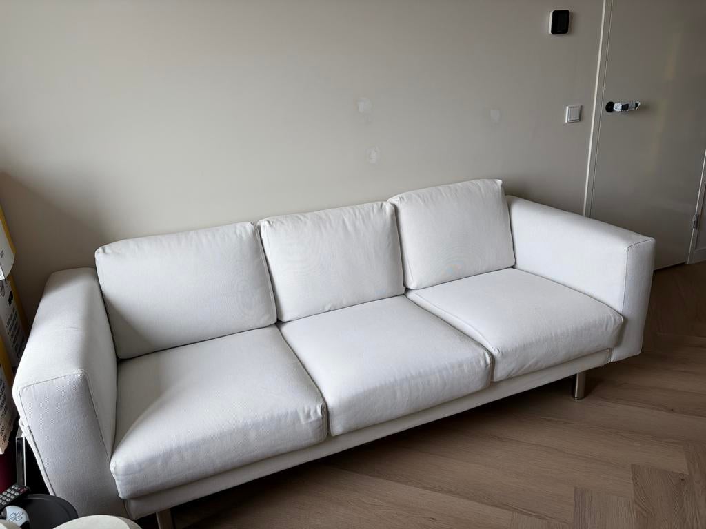 IKEA Norsborg 3-zits bank off-white - hoezen wasbaar, Ophalen, Gebruikt, Driepersoons, 75 tot 100 cm