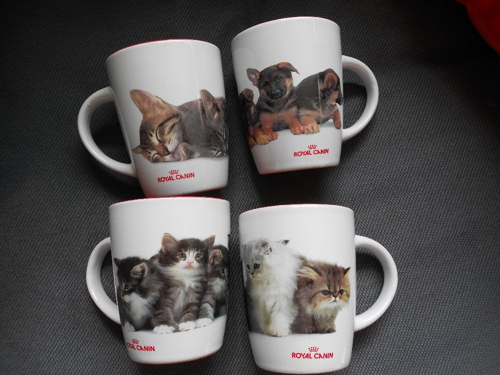 4 Royal Canin bekers poezen hondjes, Ophalen, Gebruikt, Gebruiksvoorwerp