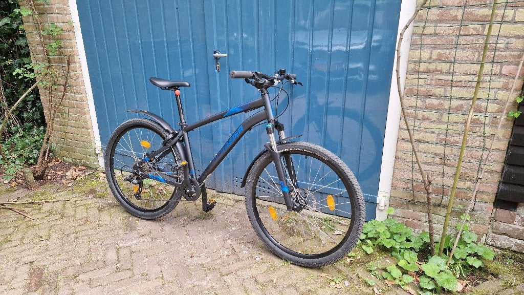 Mountainbike ST 120 27.5" Rockrider zwart/blauw, Fietsen en Brommers, Fietsen | Mountainbikes en ATB, Hardtail, 45 tot 49 cm, Zo goed als nieuw