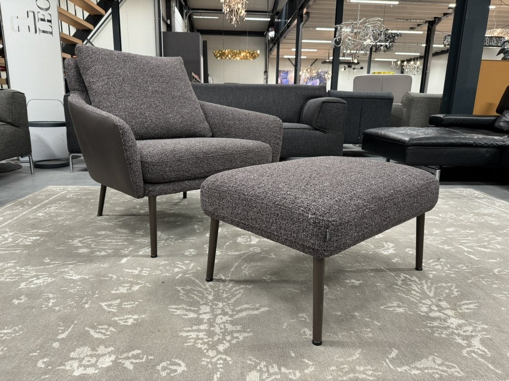 Nieuw Rolf Benz Jon Fauteuil bruin stof leer Design stoel, Huis en Inrichting, Fauteuils, Service@rolf-benz.com, Haiterbacher Str. 104