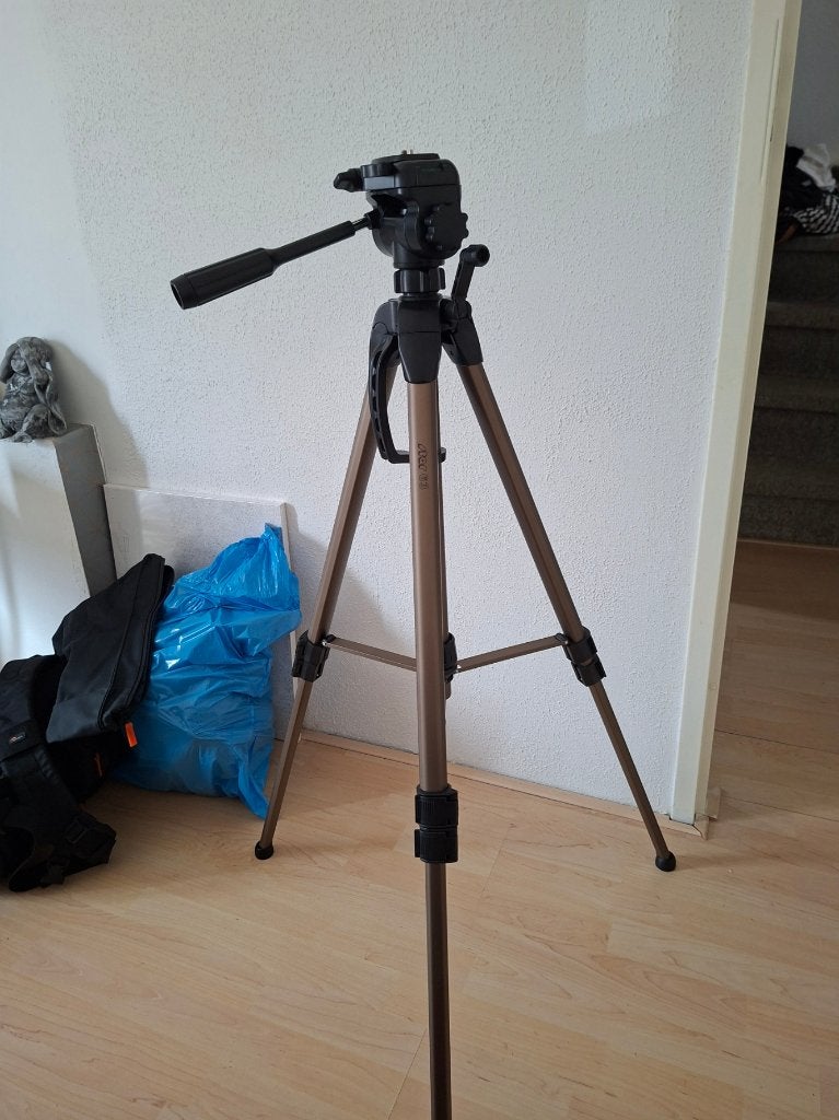 Statief Hama star 63 met hoes, Audio, Tv en Foto, Fotografie | Statieven en Balhoofden, Zo goed als nieuw, 150 tot 175 cm, Flexibele poten