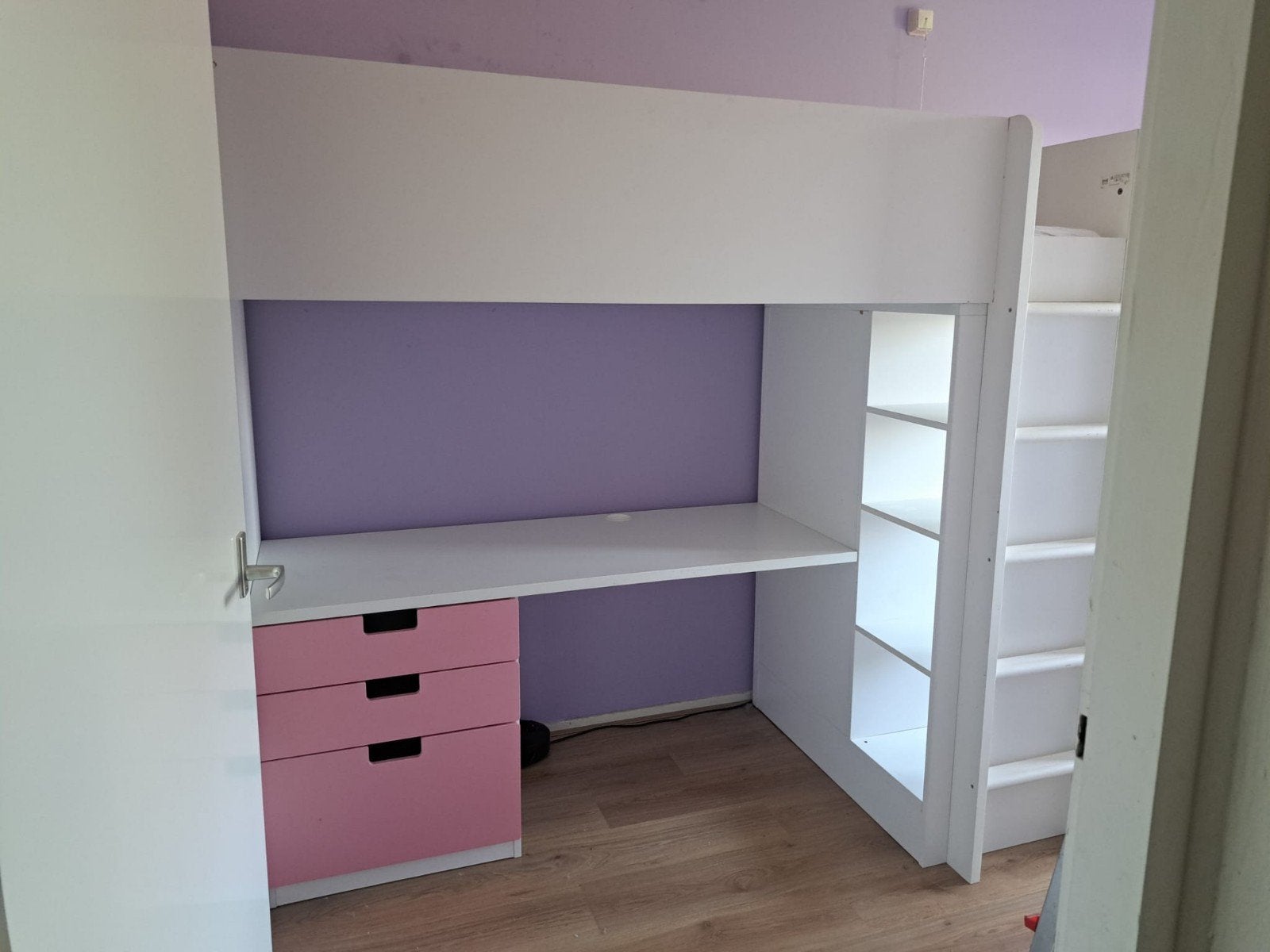 Stuva Hoogslaper met Matras, Bureau, Lades en Kledingkast, Ophalen, Hoogslaper, Eenpersoons, 210 cm