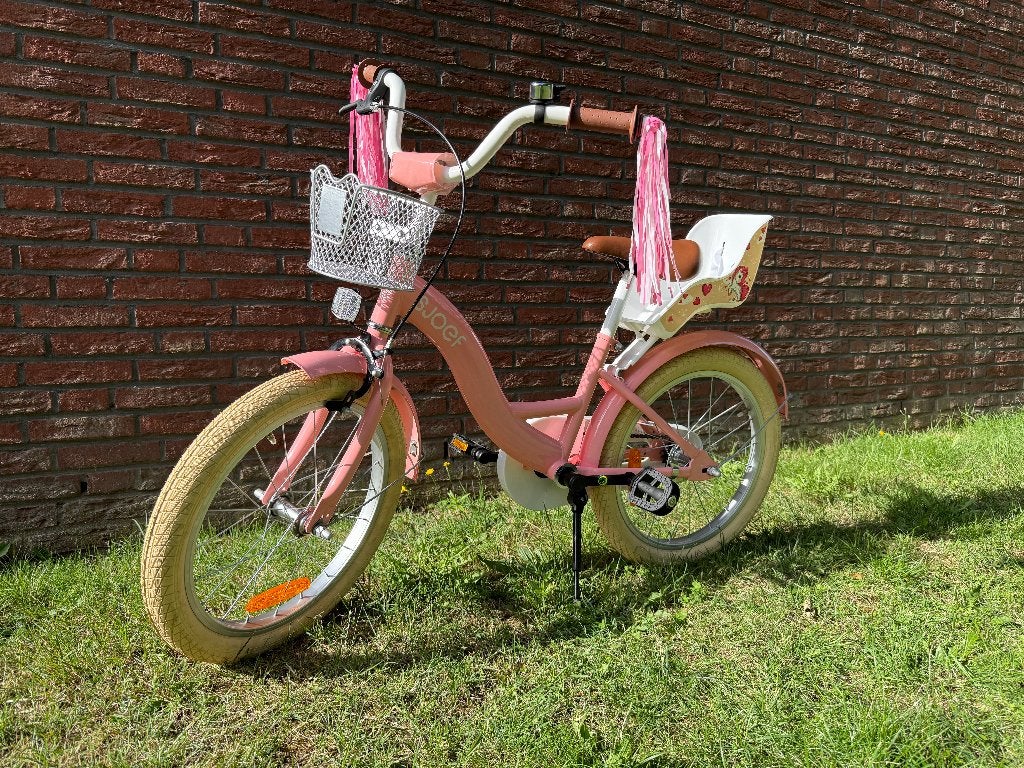 SJOEF Dolly Unicorn Meisjesfiets 18 Inch Roze, Fietsen en Brommers, Fietsen | Meisjes, Ophalen, Terugtraprem, Nieuw, Handrem