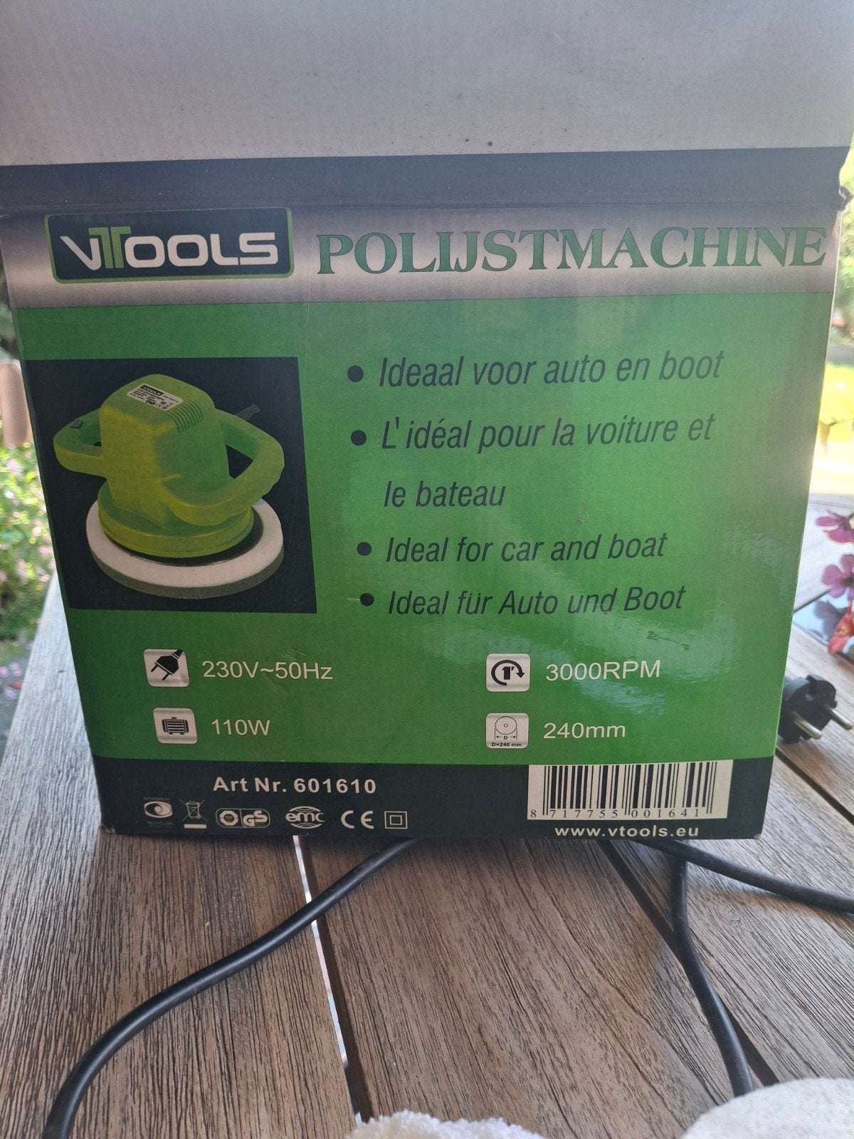 VTools Poetsmachine 240mm - Ideaal voor auto en boot, Ophalen of Verzenden, Gebruikt