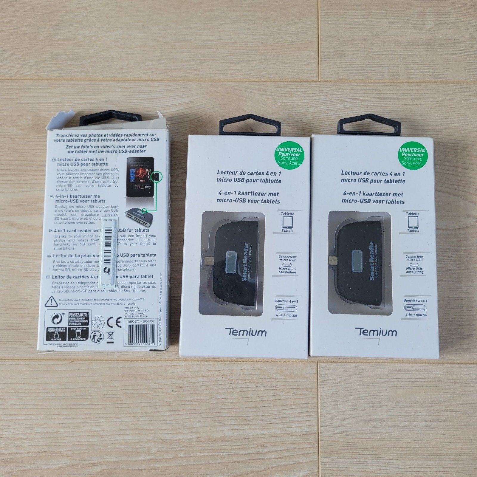 4 in 1 kaartlezer micro usb, Verzenden, Nieuw