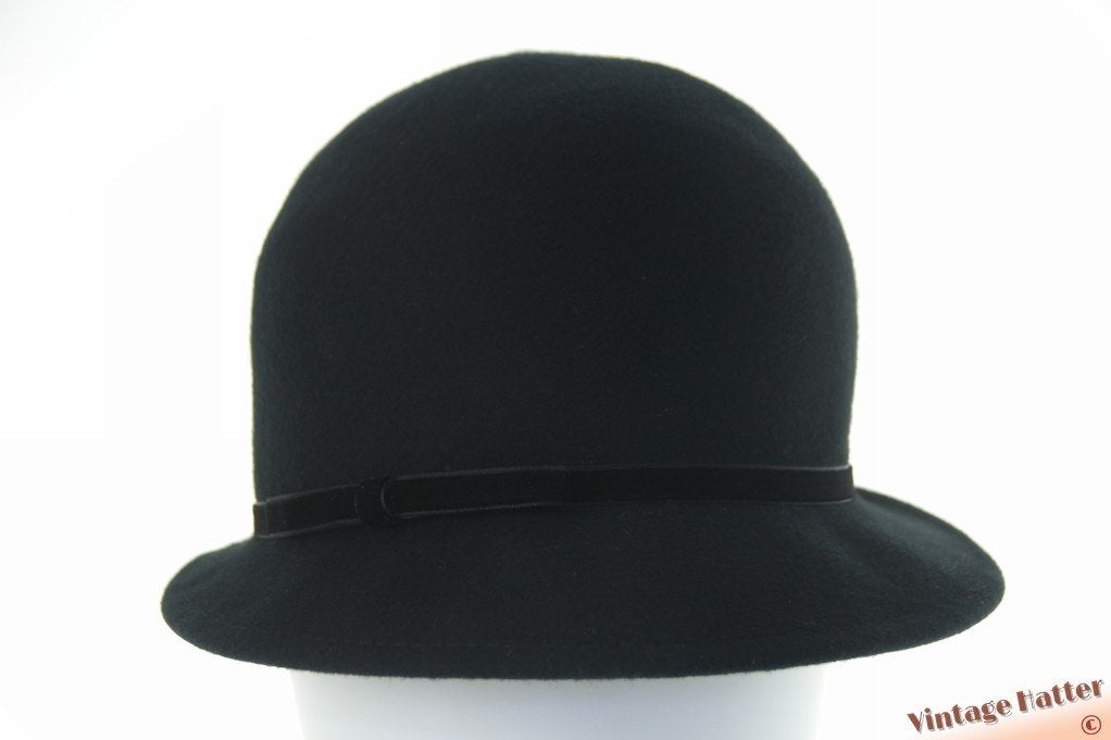 Vintage Dameshoed Inspired by Veritas zwart wolvilt 57, 56 of 57 cm (M, 7 of 7⅛ inch), Hoed, Ophalen of Verzenden, Zo goed als nieuw