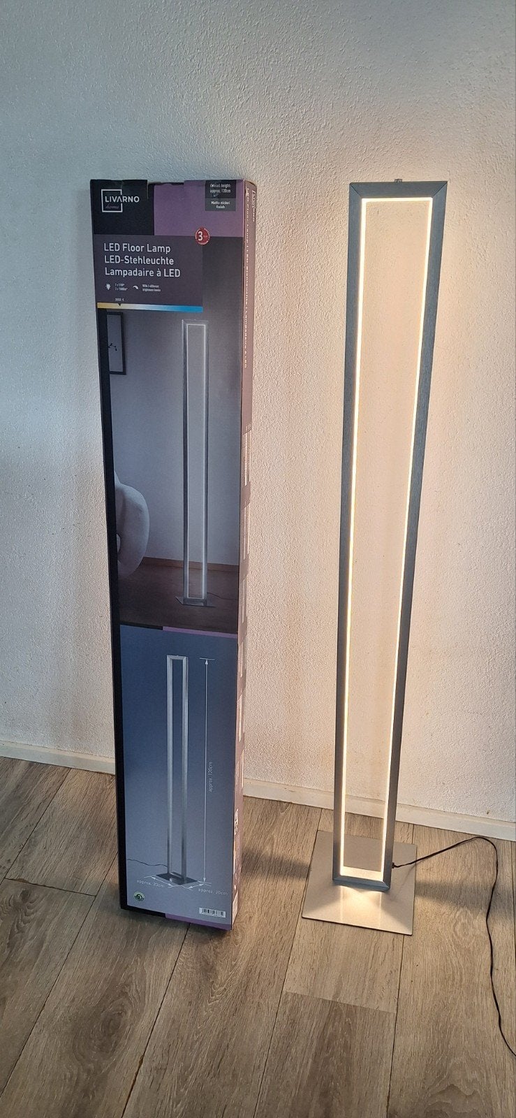 LIVARNO LED Vloerlamp - Stijlvolle Staande Lamp, Kunststof, Ophalen of Verzenden, Zo goed als nieuw, Modern