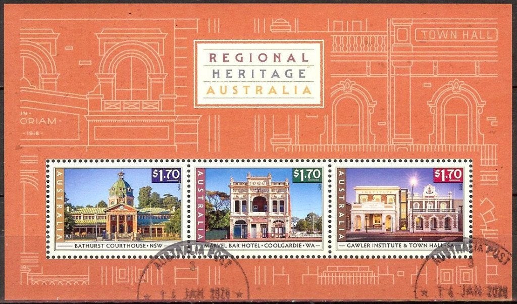 625 Australië 2026 Regional Heritage velletje, Verzenden, Gestempeld