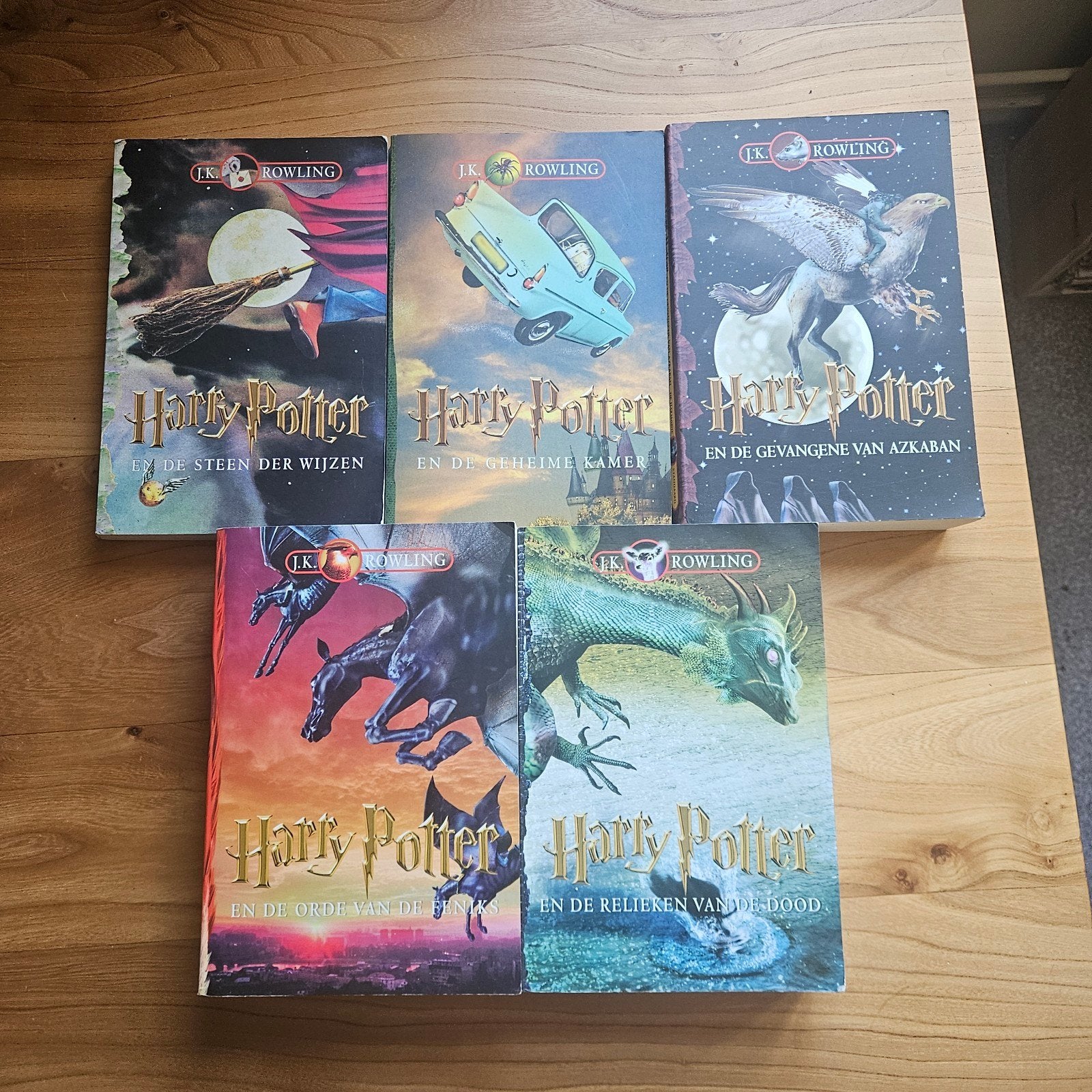 Harry Potter Boeken Deel 1 t/m 5, Ophalen of Verzenden, Zo goed als nieuw, Boek of Poster