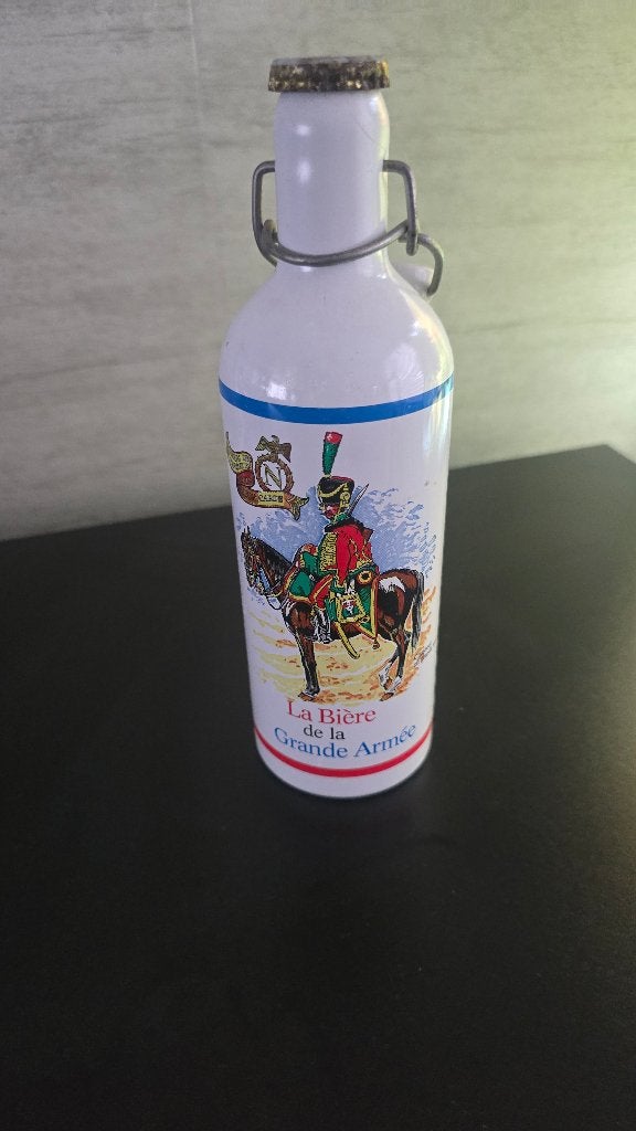 witte aluminium beugelfles "La Bière de la Grande Armée, Verzamelen, Ophalen, Zo goed als nieuw, Flesje(s), Overige merken