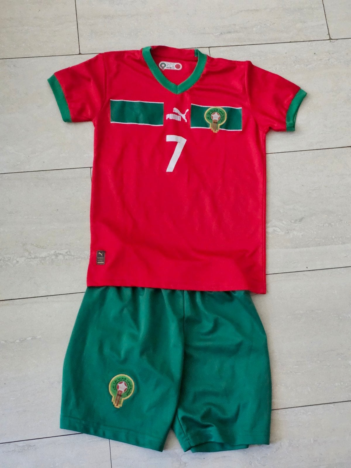 Marokko Thuistenue Ziyech #7 - Shirt + Broekje, Maat XS of kleiner, Ophalen of Verzenden, Zo goed als nieuw, Shirt