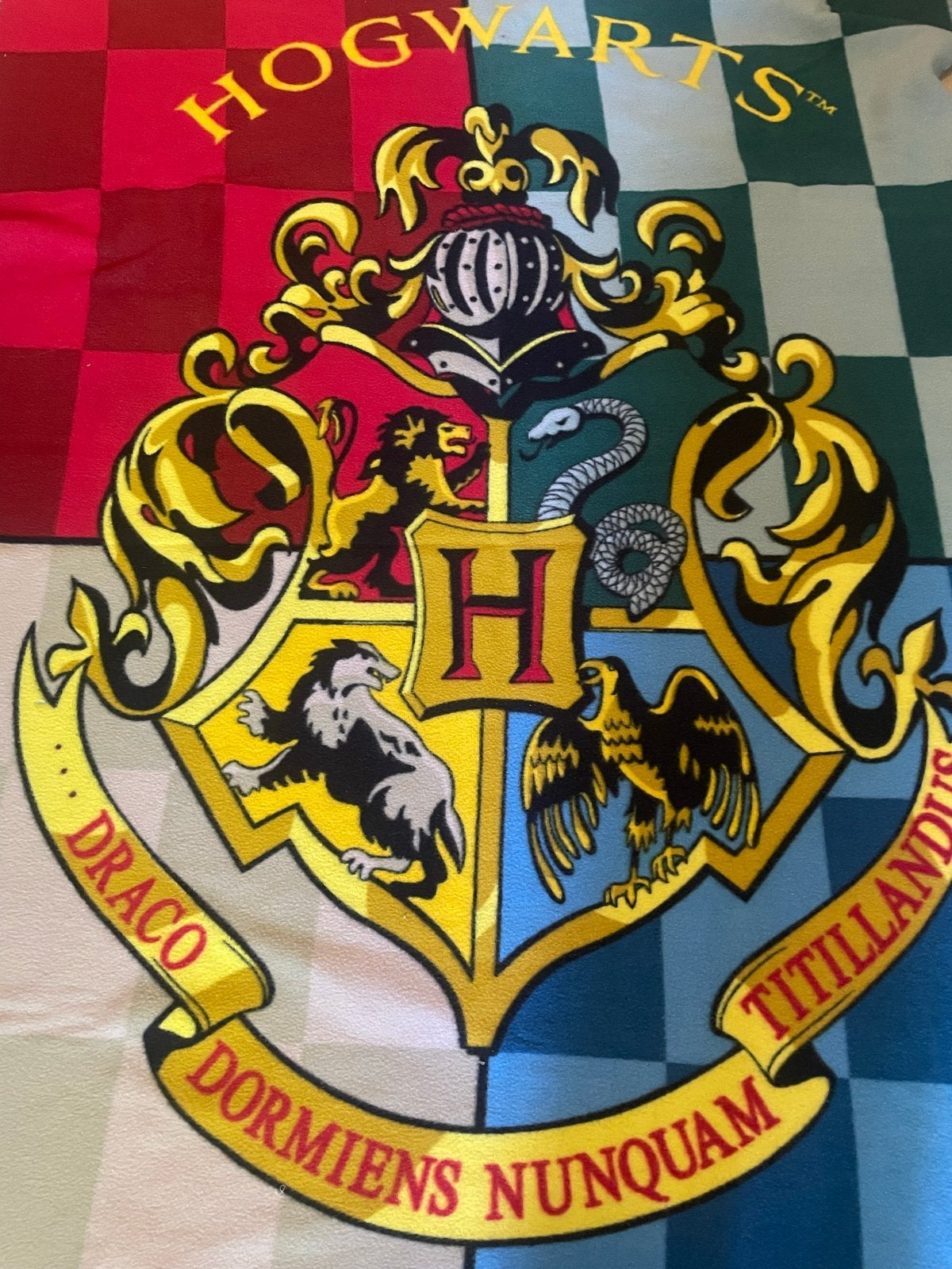 Harry Potter Hogwarts Fleece Deken, Verzamelen, Verzenden, Gebruikt, Actiefiguurtje