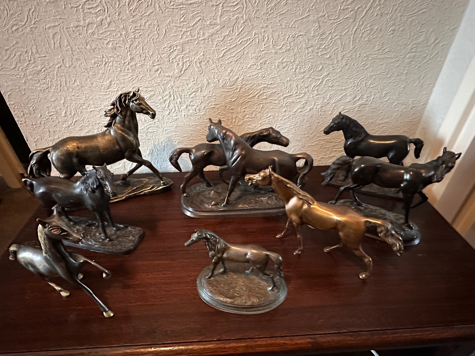 8 bronzen paarden beelden, Antiek en Kunst, Ophalen of Verzenden, Brons