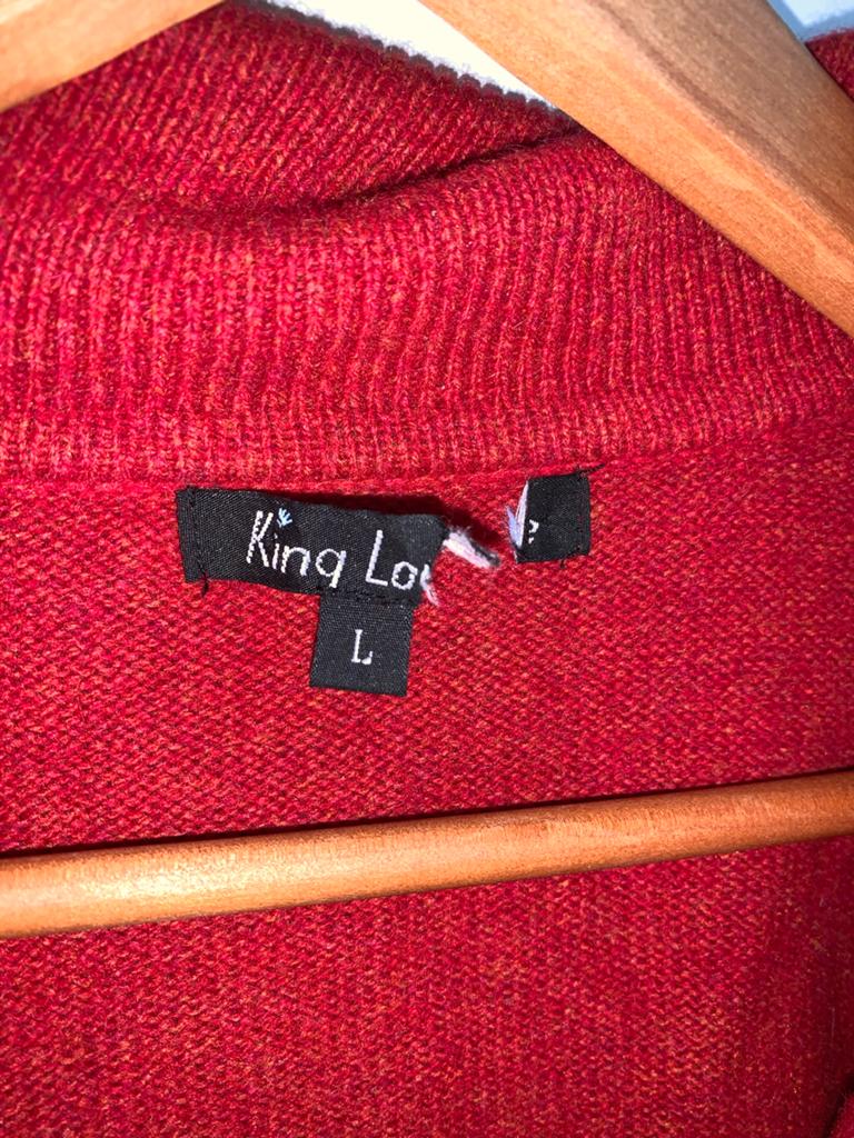 King Louie rood vest met rendierpatroon, maat L, Ophalen of Verzenden, Zo goed als nieuw, Maat 42/44 (L), Rood