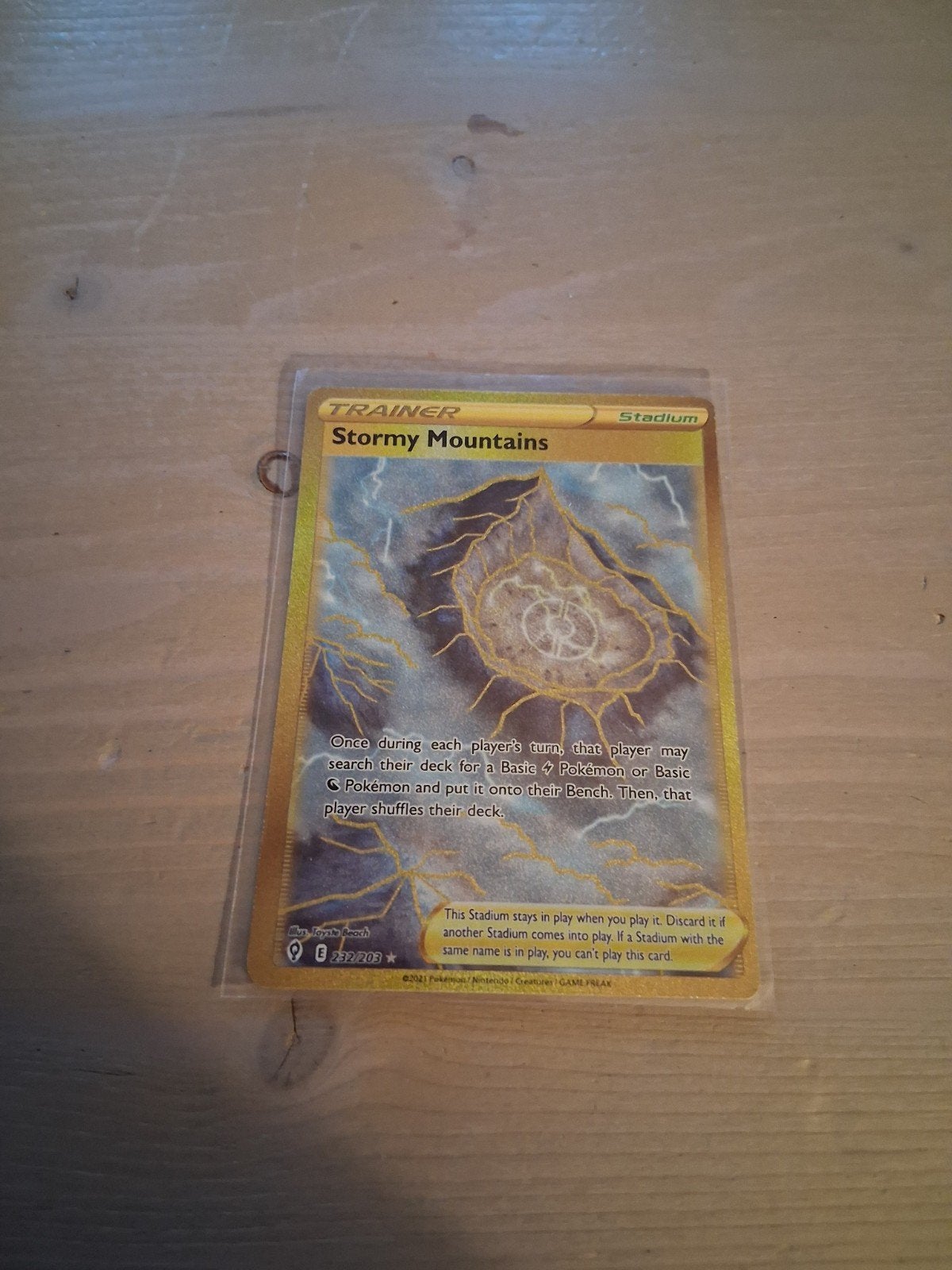 Pokemon kaart Stormy Mountains, Ophalen of Verzenden, Zo goed als nieuw, Losse kaart, Foil